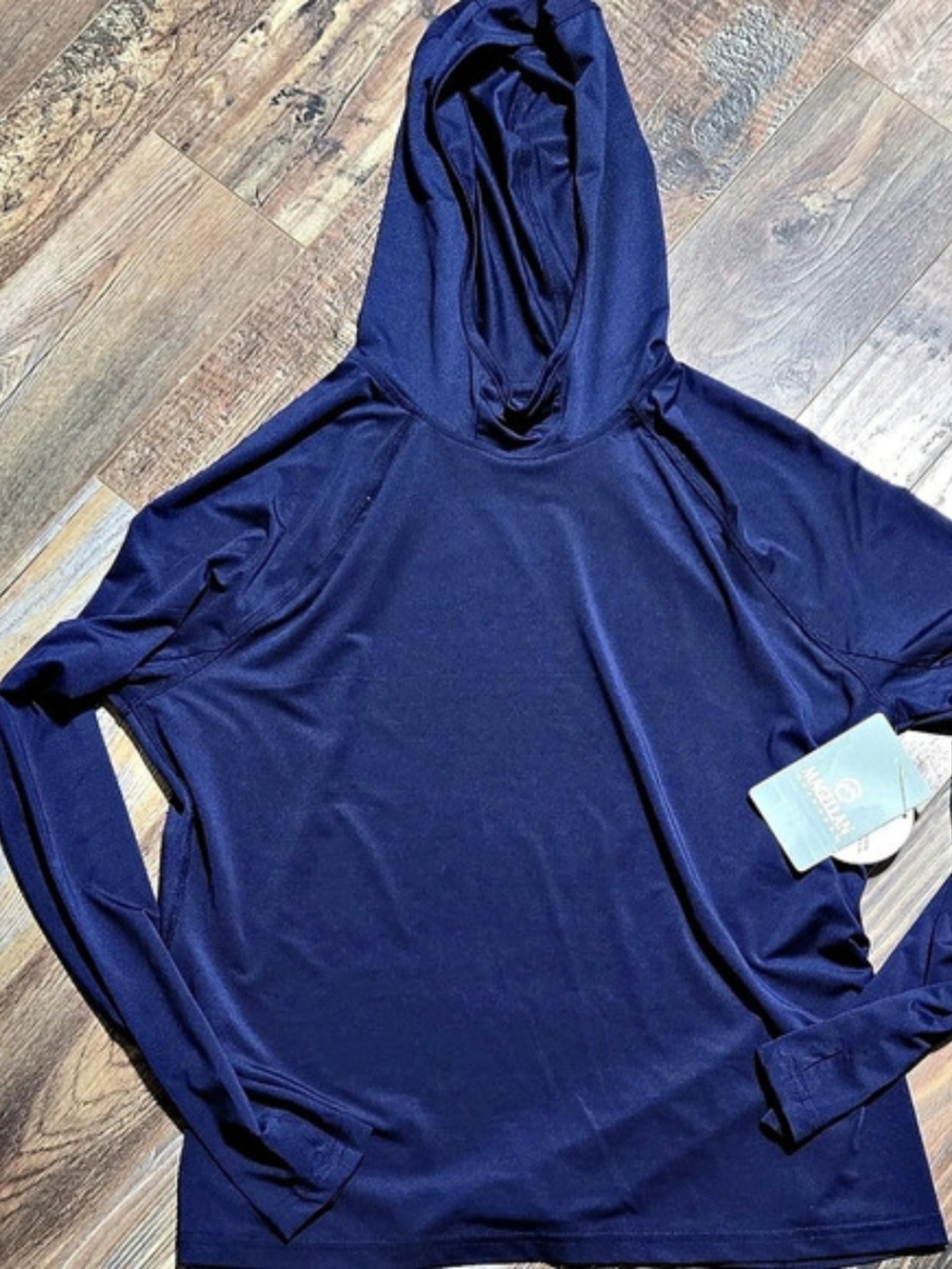 Magellan Outdoors Caddo Lake Cooling Hoodie Navy Blue Size Large NWT